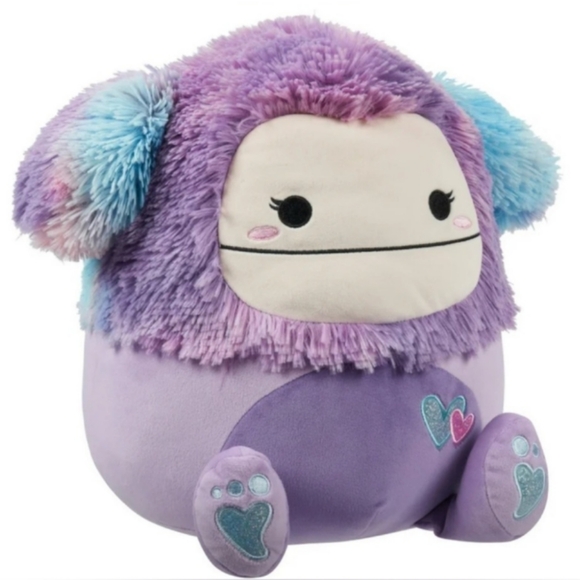 Squishmallows 16" Eden the Purple Bigfoot Valentines Day Yeti Heart Plush NWT - Picture 7 of 8
